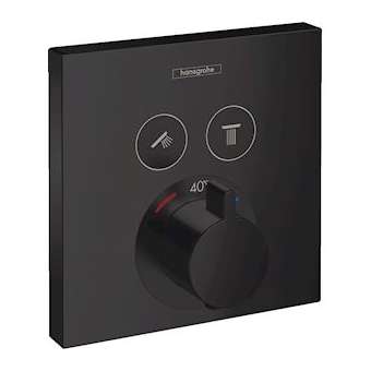 Set fin.Mitigeur thermostatique ShowerSelect E encastré 2 fonctions, noir mat|Hansgrohe-HA315763670