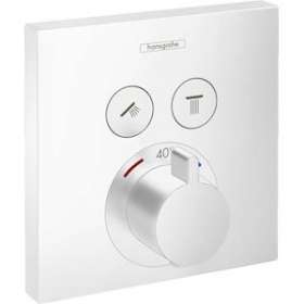 Set fin.Mitigeur thermostatique ShowerSelect E encastré 2 fonctions, blanc mat|Hansgrohe-HA315763700