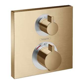 Set fin.Mitigeur thermostatique Square encastré, RA et inverseur, bronze brossé|Hansgrohe-HA315714140