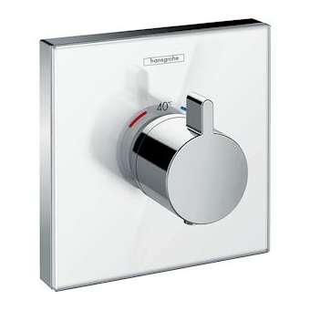Set finition en verre mit thermostatique ShowerSelect E encastré, blanc/chromé|Hansgrohe-HA315734400