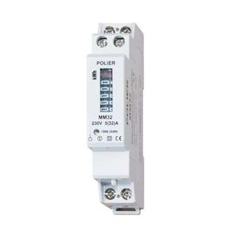 Compteur électrique modulaire monophasé 32 A simple tarif affichage mécanique|Polier ingenierie-POIMM32M
