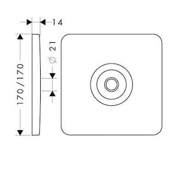 Plaque de recouvrement murale laiton poli|Hansgrohe-HA334612930