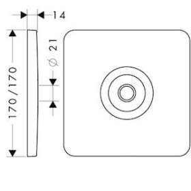 Plaque de recouvrement murale laiton poli|Hansgrohe-HA334612930