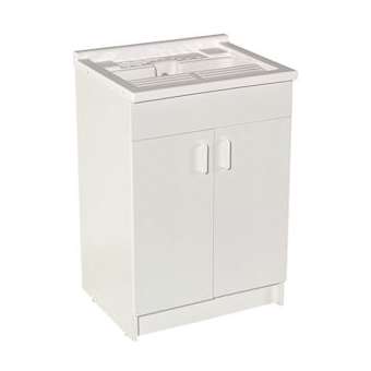 Meuble Buanderie L600 2 portes sans bac - Blanc|Neoform industries sas-UIDB10B82060