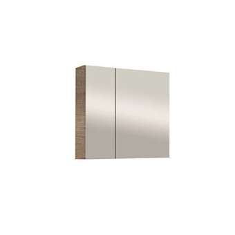 Armoire de toilette L600 2 portes miroir asymetriques - Chêne Nebraska Gris|Neoform industries sas-UIDA2347385