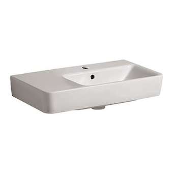 Lavabo Geberit Renova Compact avec plage dépose gauche, 65x37cm, Blc|Geberit-GBR226265000