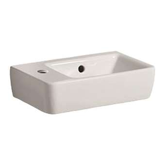 Lave-mains Geberit Renova Compact: 40x25cm, Trou rob. gauche, Blc|Geberit-GBR276240000