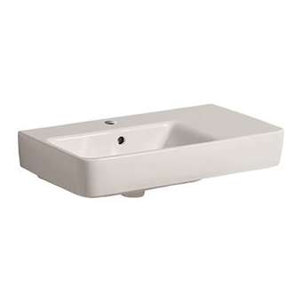 Lavabo Geberit Renova Compact avec plage dépose à droite, 65x37cm, Blc|Geberit-GBR226165000