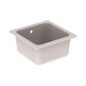 Cuve de laboratoire Geberit Publica Laboratory: 45x45 Trop- pleinVisible Blanc|Geberit-GBR500.920.00.1