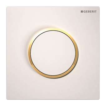 Commande d'urinoir Geberit pneumatique type 10: blanc, doré|Geberit-GBR116.015.KK.1
