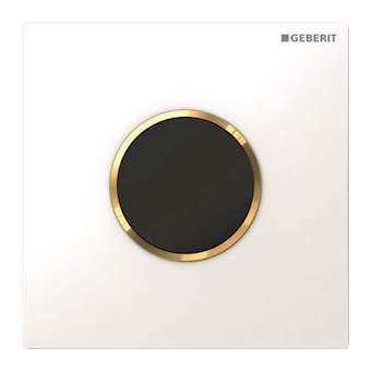 Commande d'urinoir Geberit électronique pile type 10: blanc, doré|Geberit-GBR116.035.KK.1