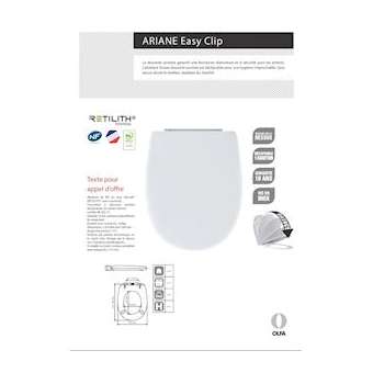 ABATTANT ARIANE EASY CLIP DESC|Olfa-OL47AR12454101