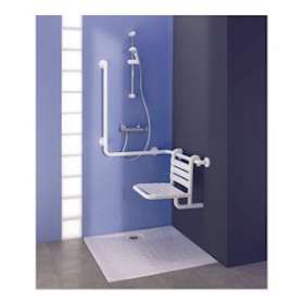 Presto pack douche avec receveur, mitigeur, barre pmr, siège et barre de douche|Presto-PSR60063
