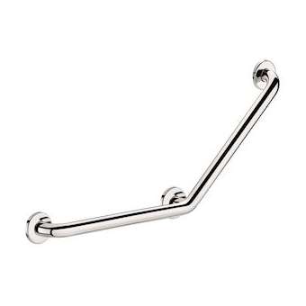 Barre à 135DEG D25 400x400 3 points fix. Inox poli brillant|Delabie-DL55087P
