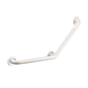 Barre à 135DEG D32 400x400 3 points fix. Inox époxy blanc|Delabie-DL55082W