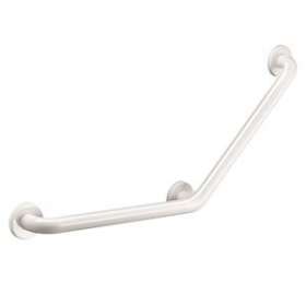 Barre à 135DEG D32 400x400 3 points fix. Inox époxy blanc|Delabie-DL55082W