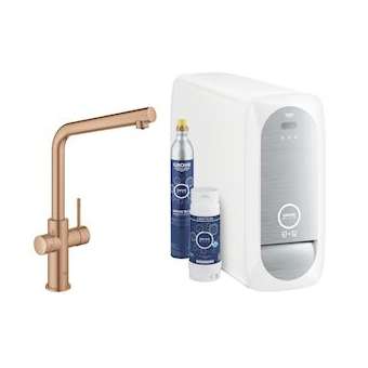 Kit de démarrage - mitigeur bec L GROHE Blue Home Warm Sunset brossé|Grohe-GO231454DL1