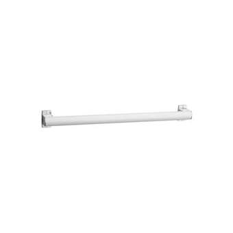 Barre droite 600 mm, tube aluminium blanc D 38x25 mm, cache-fixations chromé ma|Pellet asc-PT4049960