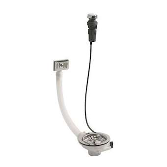 Bonde évier 1 cuve D90 mm commande à cable,cuvette D113 mm, serrage 0/18 mm|Valentin-VA243550000000