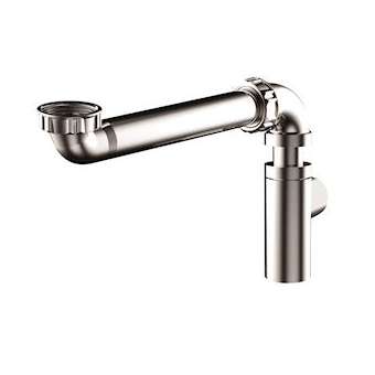 Tubulure gain d'espace lavabo métallisée et siphon design ABS chromé, sortie D3|Valentin-VA260880000000