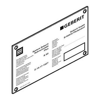 Plaque d'instructions Geberit pour manchette coupe-feu RS90 Plus EN|Geberit-GBR243.429.00.1