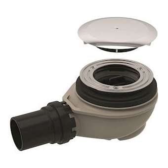 Bonde rec douch Geberit D90 av cache, garde eau 50mm, sortie PE d40mm chro bril|Geberit-GBR150.552.21.1