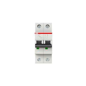 S200 Disjoncteur modulaire- 2P - 1A courbe C - 6000A/10kA (2 modules)-peignable|ABB-ABB352227