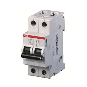Disjoncteur S202P 2P 10A Courbe C Raccordement à vis - 25KA (2Modules)|ABB-ABB356236