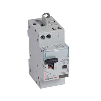 Disjoncteur diff DX³ 4500 - vis/auto -U+N 230V~ 40A -typeAC - 30mA -courbe C -2M|Legrand-LEG410721