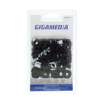 Blister de 30 vis + écrous cage + rondelles|Gigamedia-GGMVER3095