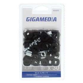 Blister de 30 vis + écrous cage + rondelles|Gigamedia-GGMVER3095