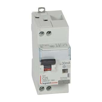 Disj. diff monobloc DX³6000 10kA arrivée haut/départ bas vis U+N 25A typeAC 30mA|Legrand-LEG410787