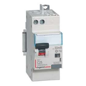 Disjoncteur diff DX³ 4500 - vis/auto -U+N 230V~ 25A -typeAC - 30mA -courbe C -2M|Legrand-LEG410719