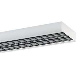 Luminaire apparent blanc ABRF 128/54 SM, IP20, 1xT16 28, 54W, grille alu. mat|Ridi-RII0621932