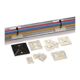 Embase adhésive carrée 28x28mm en PA66 noir - MB4A|HellermannTyton-HNE15128412