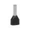 Embout de câblage double pré-isolé DIN Polypropylène Noir 1.5mm² longueur 18mm
