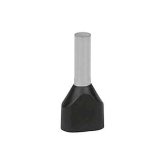 Embout de câblage double pré-isolé DIN Polypropylène Noir 1.5mm² longueur 8mm|ABB Thomas & Betts-TBF2FER1508PD