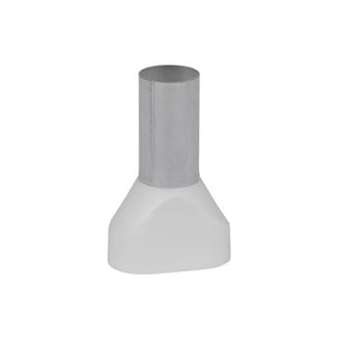 Embout de câblage double pré-isolé Polypropylène Blanc 16mm² longueur 25mm|ABB Thomas & Betts-TBF2FER16025PF