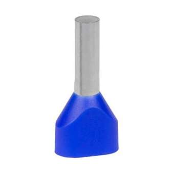 Embout de câblage double pré-isolé DIN Polypropylène Bleu 2.5mm² longueur 12mm|ABB Thomas & Betts-TBF2FER2512PD