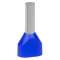 Embout de câblage double pré-isolé DIN Polypropylène Bleu 2.5mm² longueur 12mm