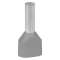 Embout de câblage double pré-isolé DIN Polypropylène Gris 4mm² longueur 12mm