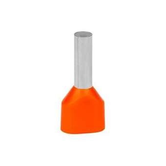 Embout de câblage double pré-isolé Polypropylène Orange 4mm² longueur 12mm|ABB Thomas & Betts-TBF2FER4012PF