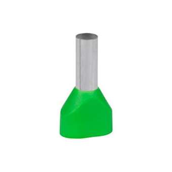 Embout de câblage double pré-isolé Polypropylène Vert 6mm² longueur 12mm|ABB Thomas & Betts-TBF2FER6012PF