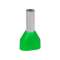 Embout de câblage double pré-isolé Polypropylène Vert 6mm² longueur 12mm|ABB Thomas & Betts-TBF2FER6012PF