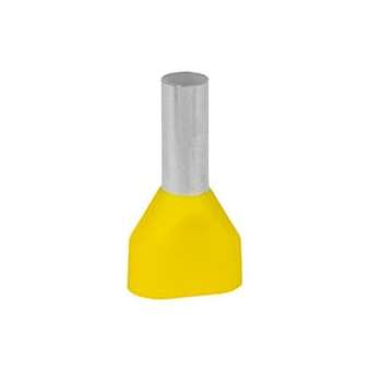 Embout de câblage double pré-isolé DIN Polypropylène Jaune 6mm² longueur 12mm|ABB Thomas & Betts-TBF2FER6012PD