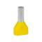 Embout de câblage double pré-isolé DIN Polypropylène Jaune 6mm² longueur 18mm