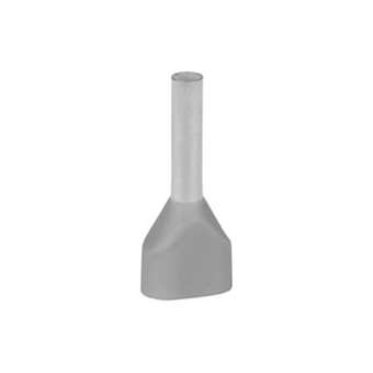 Embout de câblage double pré-isolé DIN Polypropylène Gris 0.75mm² longueur 8mm|ABB Thomas & Betts-TBF2FER7508PD