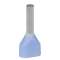 Embout de câblage double pré-isolé Polypropylène Bleu ciel 0.75mm² long 10mm