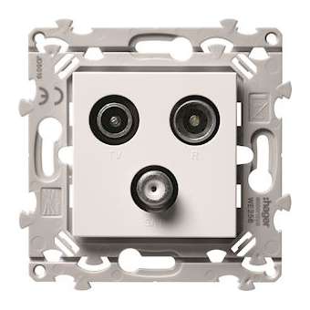 Essensya Prise TV+FM+SAT directe 1entrée|Hager-HAGWE256