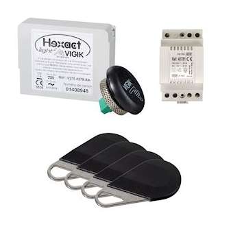 Pack avec 1 centrale helight2 et de 4 badges hecv2n programmés avec alim. 40781|Aiphone-AIPHEPACK4